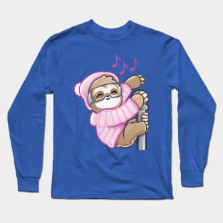 Ski Rave Sloth Kid Baby Dance Long Sleeve T-Shirt